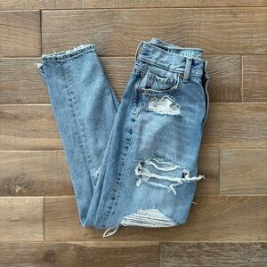 American Eagle Outfitters Distressed Highest Rise Mom Jeans
